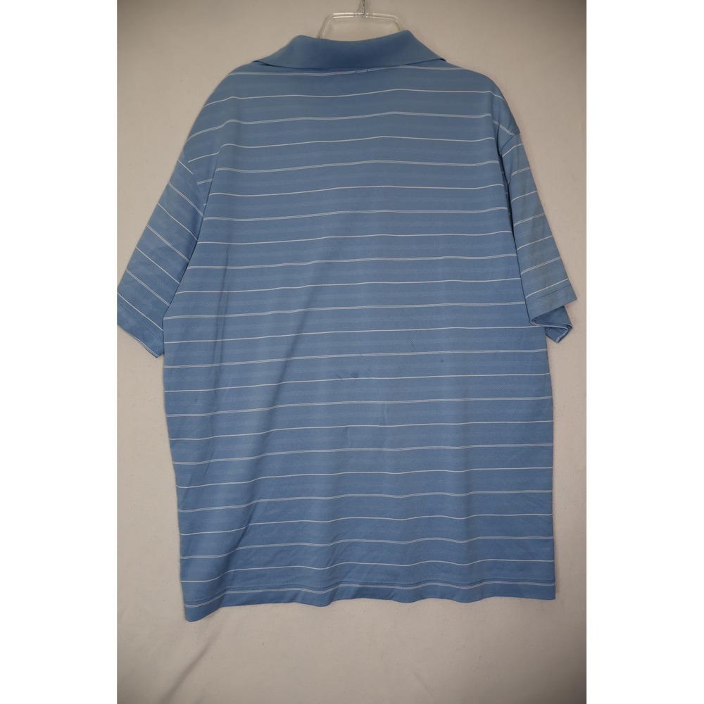 Nike Golf Mens Dri-FIT Polo Shirt Light Blue Striped Short Sleeve Size Large - Picture 2 of 4